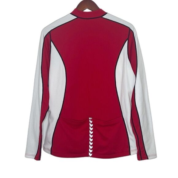 Louis Garneau Women’s Red White Color Block Quarter Zip Pull Over Cycling Jacket - Picture 2 of 4